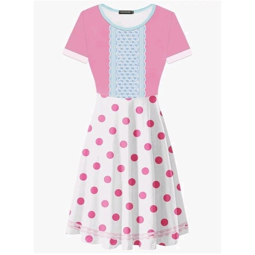 Deerose Halloween Layered Dresses Women Cosplay Party Short Sleeve Dress Large